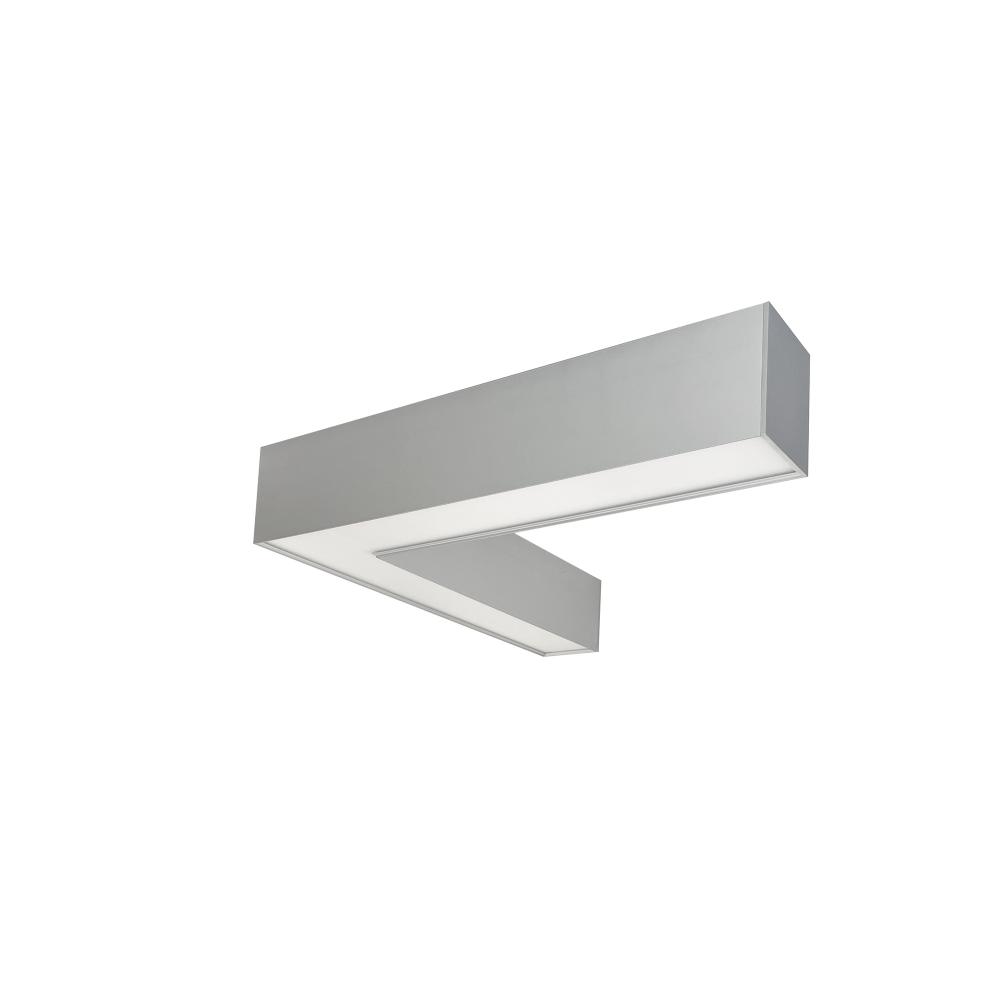 "L" Shaped L-Line LED Indirect/Direct Linear, 3781lm / Selectable CCT, Aluminum Finish