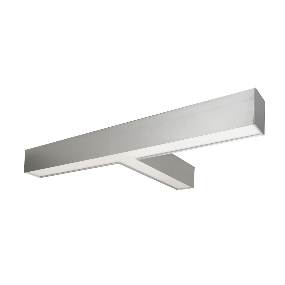 "T" Shaped L-Line LED Indirect/Direct Linear, 5027lm / Selectable CCT, Aluminum Finish