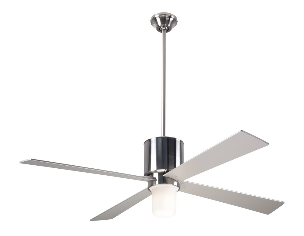 Lapa Fan; Bright Nickel Finish; 50" Black Blades; 17W LED; Fan Speed and Light Control (2-wire)