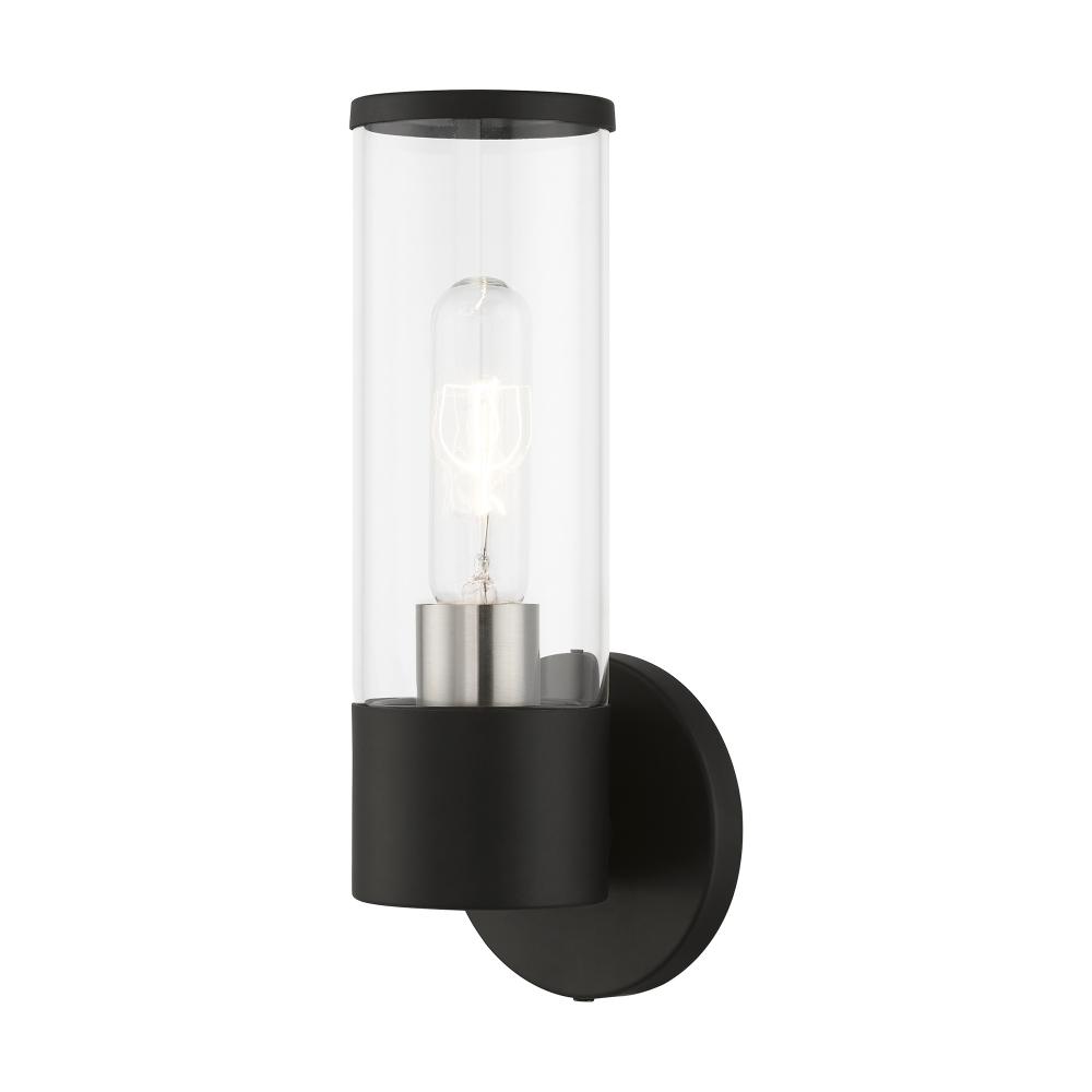 1 Light Black with Brushed Nickel Accent ADA Single Sconce