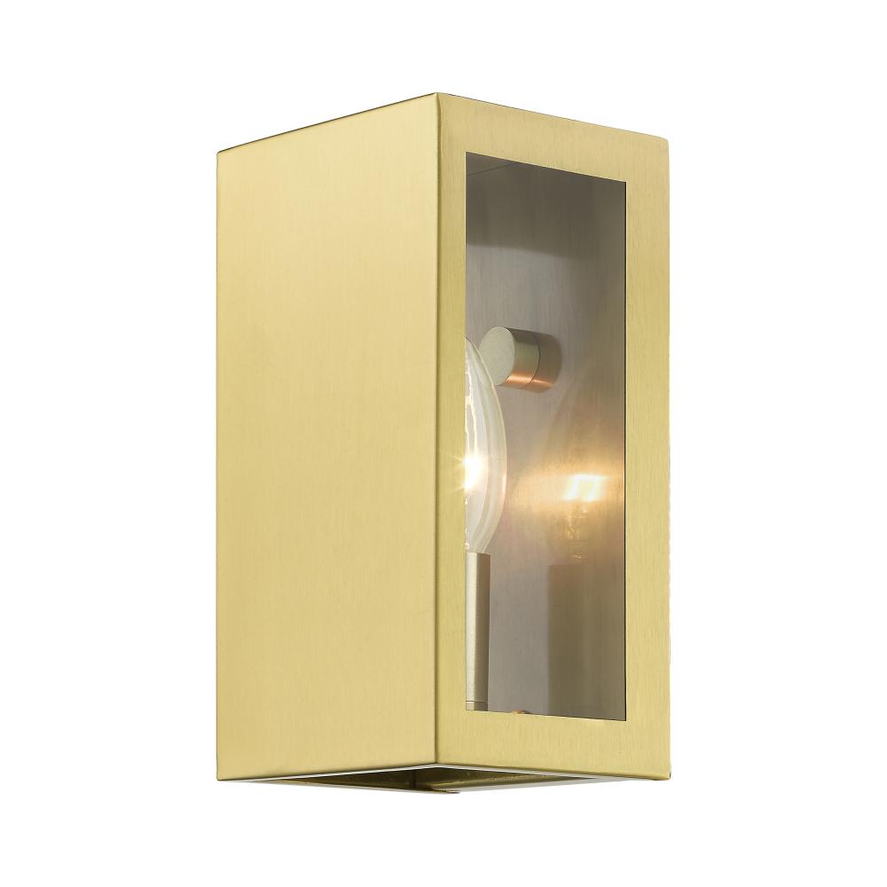 1 Light Satin Gold Outdoor ADA Small Sconce