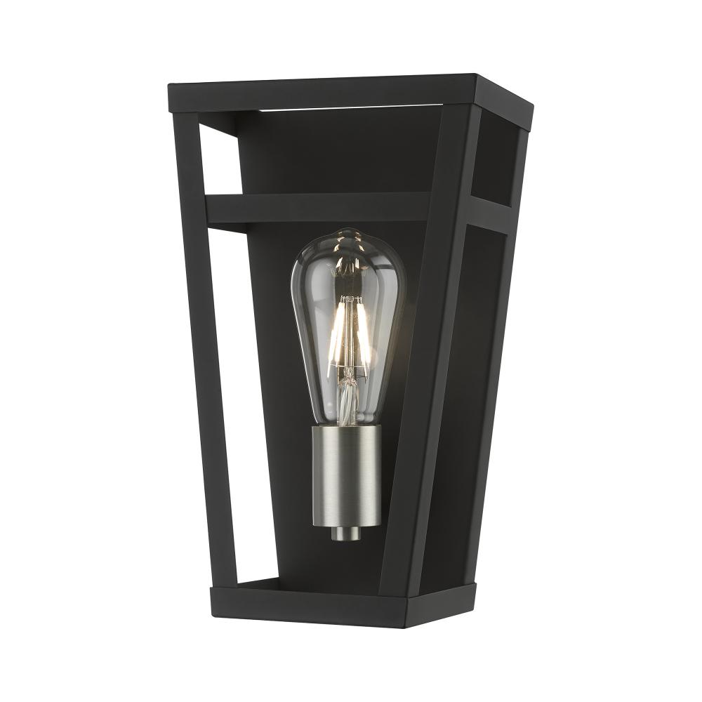 1 Light Black with Brushed Nickel Accents ADA Sconce