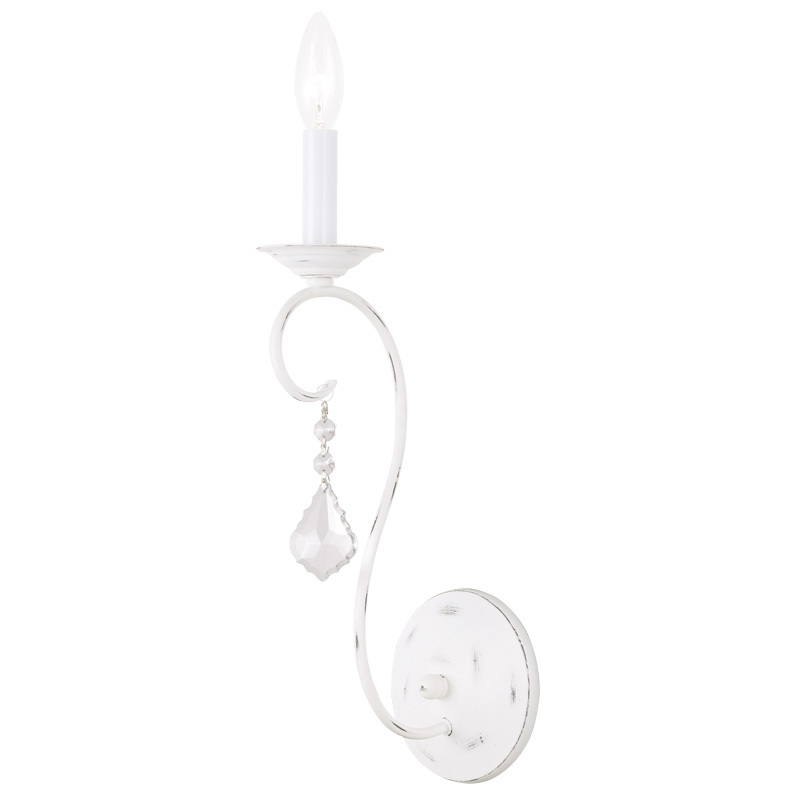 1 Light Antique White Wall Sconce