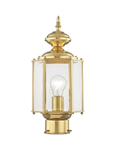 Livex Lighting 2117-02 - 1 Light PB Outdoor Post Lantern