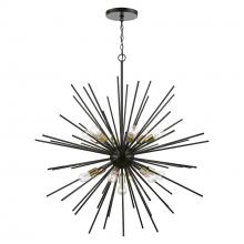 Livex Lighting 46177-68 - 13 Light Shiny Black with Polished Brass Accents Extra Large Foyer Chandelier