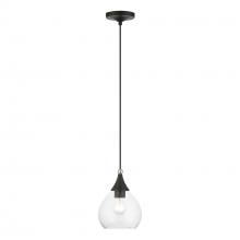 Livex Lighting 46501-04 - 1 Light Black with Brushed Nickel Accents Mini Pendant