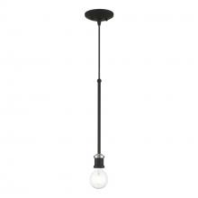 Livex Lighting 47161-04 - 1 Light Black with Brushed Nickel Accents Single Pendant