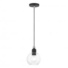 Livex Lighting 48971-04 - 1 Light Black with Brushed Nickel Accents Sphere Mini Pendant