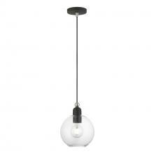 Livex Lighting 48972-04 - 1 Light Black with Brushed Nickel Accents Sphere Pendant
