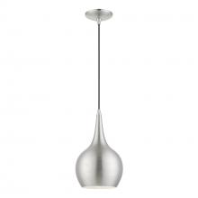 Livex Lighting 49016-91 - 1 Light Brushed Nickel with Polished Chrome Accents Mini Pendant