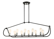 Livex Lighting 49738-14 - 10 Lt Textured Black with Brushed Nickel Accents Linear Chandelier