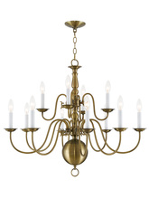 Livex Lighting 5014-01 - 12 Light Antique Brass Chandelier