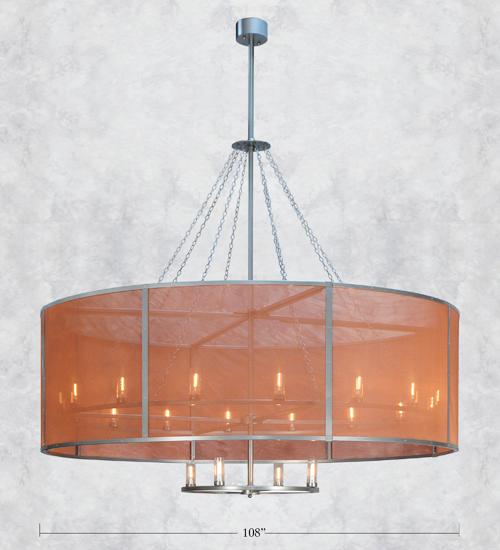 108"W Cilindro Rame Chandelier