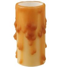Meyda Blue 102435 - 1"W X 2"H Beeswax Amber Flat Top Candle Cover