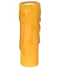 Meyda Blue 118642 - 1.25"W X 4"H Poly Resin Honey Amber Flat Top Candle Cover