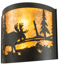 Meyda Blue 203179 - 15" Wide Moose at Lake Wall Sconce