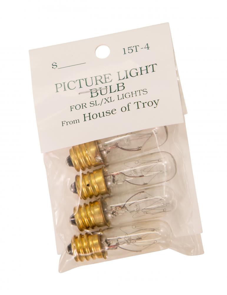 15 Watt T4 Bulbs and Accessories Pack of 4 Bulbs and Accessories