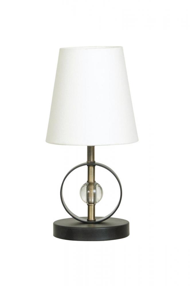 Bryson Mini 4" Ring and Crystal Black/Antique Brass Accent Lamp