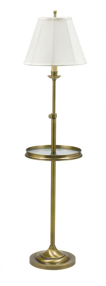 Club Adjustable Antique Brass Floor Lamps with Glass Table