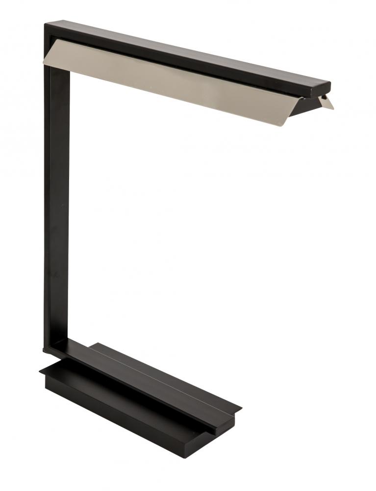 19" Jay LED Table Lamps in Black with Polished Nickel