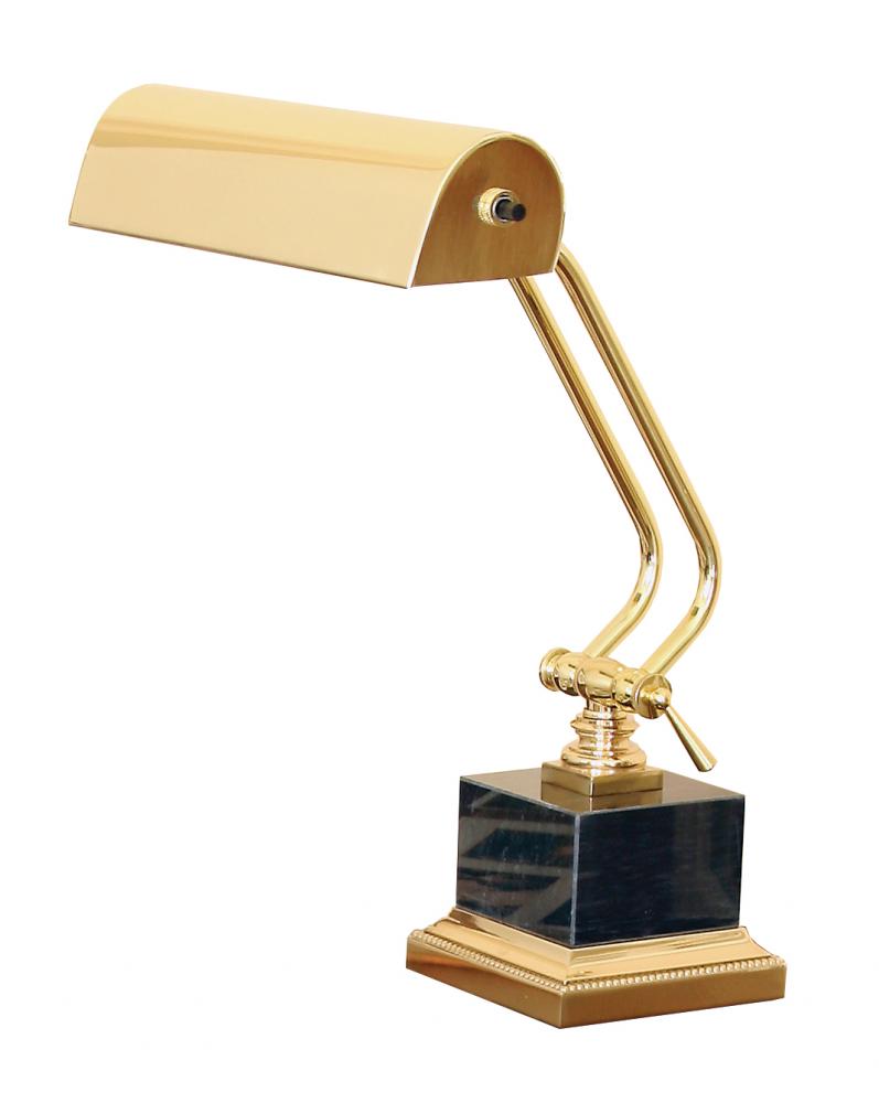 Desk/Piano Lamp 10" In Polished Brass with Black Marble