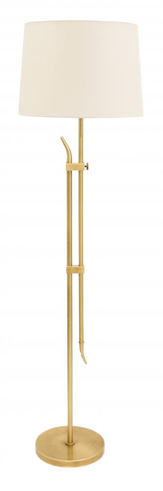 61" Windsor Adjustable Floor Lamps in Antique Brass