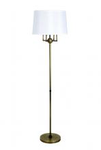 House of Troy A700-AB/BLK - Alpine 4 Light Cluster Antique Brass/Black Floor Lamp with White Silk Softback Shade