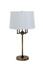 House of Troy A750-AB/BLK - Alpine 4 Light Cluster Antique Brass/Black Table Lamp with White Silk Softback Shade