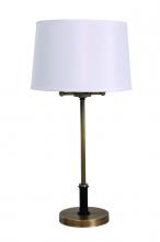 House of Troy A752-AB/BLK - Alpine 4 Light Cluster Antique Brass/Black Table Lamp with White Silk Softback Shade