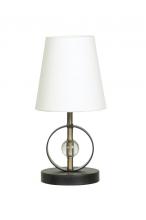 House of Troy B210-BLK/AB - Bryson Mini 4" Ring and Crystal Black/Antique Brass Accent Lamp