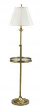 House of Troy CL202-AB - Club Adjustable Antique Brass Floor Lamps with Glass Table
