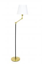 House of Troy T400-BLKBB - Taylor Black and Brushed Brass Adjustable Floor Lamps