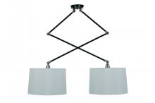 House of Troy UP502-BLK/SN - Uptown Double Adjustable Pendant Black/Satin Nickel