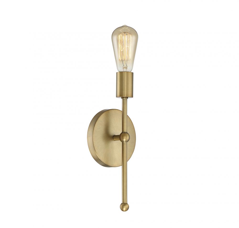 1-light Wall Sconce In Natural Brass