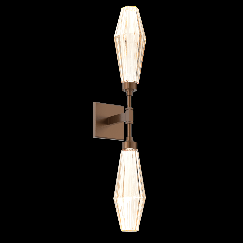 Aalto Double Sconce-Burnished Bronze-Optic Rib Blown Glass