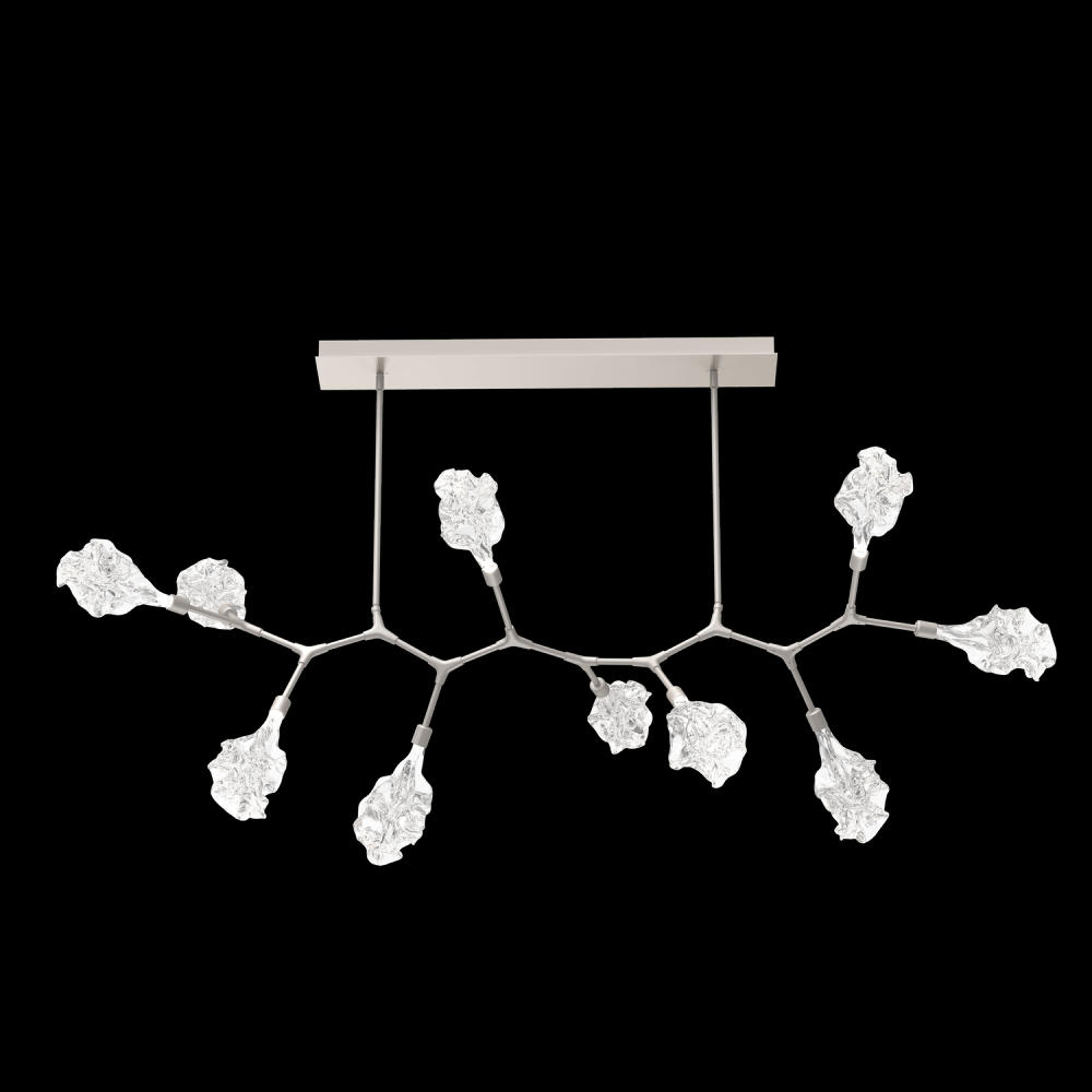 Blossom 10pc Branch-Beige Silver-Blossom Clear Blown Glass