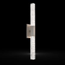 Hammerton IDB0060-02-BS-GC-L3-RTS - Axis Double Sconce-Beige Silver-Clear Textured Cast Glass-Ready to Ship