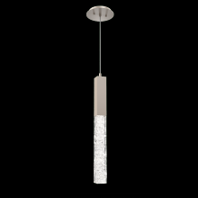 Hammerton LAB0060-01-BS-GC-C01-L3-RTS - Axis Single Pendant-Beige Silver-Clear Textured Cast Glass-Cloth Braided Cord-Ready to Ship