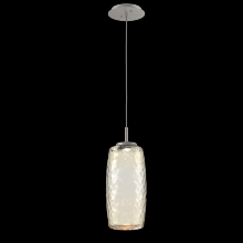 Hammerton LAB0091-01-BS-A-C01-L1 - Vessel Pendant (Large)-Beige Silver-Amber Blown Glass-Cloth Braided Cord-LED 2700K