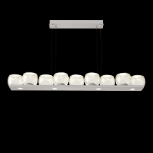 Hammerton PLB0091-0C-BS-A-CA1-L1 - Vessel 59-inch Platform Linear-Beige Silver-Amber Blown Glass-Stainless Cable-LED 2700K