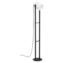 Eglo 43429A - 1 LT Floor Lamp Black Finish White Fabric Shade 1x15W A19 LED