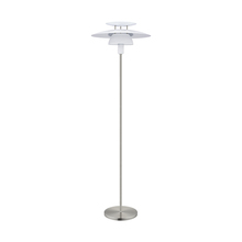 Eglo 98389A - 1 LT Floor Lamp With Satin Nickel Finish and White Shade 1-60W