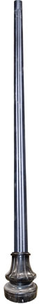10' FLUTED GALVANIZED STEEL POST 3.5" OD with DECORATIVE BASE