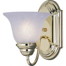 Maxim 8011MRPB - One Light Polished Brass Marble Glass Bathroom Sconce