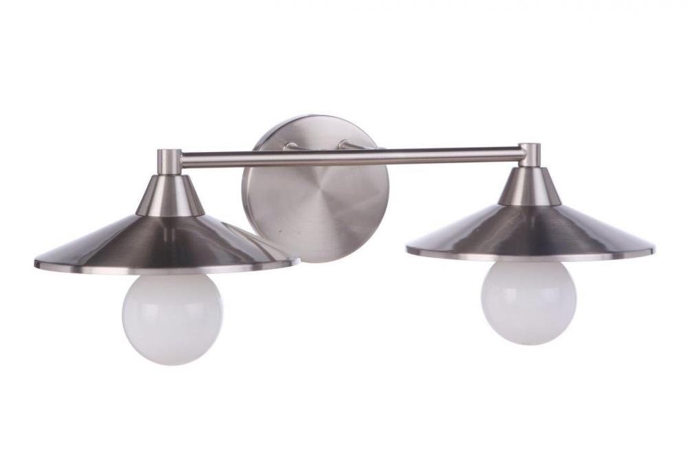 Isaac 2 Light Vanity in Brushed Polished Nickel