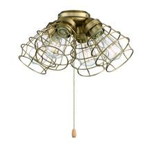 Craftmade LK405101-SB-LED - 4 Light Cage Light Kit in Satin Brass