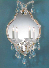Crystorama 4432-MWP-G - 2 Light Gold Crystal Sconce Draped In Clear Hand Cut Crystal