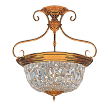 Crystorama 89-PB-CL-MWP - 5 Light Polished Brass Traditional Ceiling Mount Draped In Hand Polished Crystal