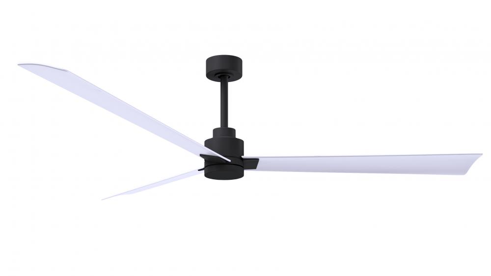 Alessandra 3-blade transitional  ceiling fan in matte black finish with matte white blades. Optimize