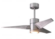 Matthews Fan Company SJ-BN-BW-42 - Super Janet three-blade ceiling fan in Brushed Nickel finish with 42” solid barn wood tone blade